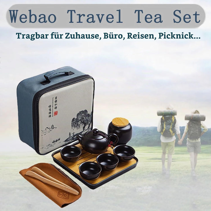 Teekanne Sets, Chinesisches Kungfu Teeservice, Keramik Teekanne mit 4 Tassen und Teedose Tablett, Al