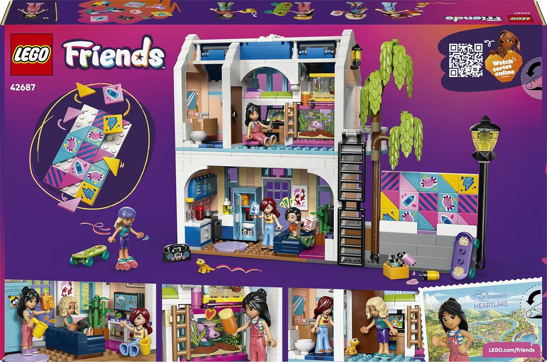 LEGO Friends Lianns Familienhaus - Miniatur Spielset mit Garten, 4 Mini Puppen, Axolotl- &amp; Gecko Tie