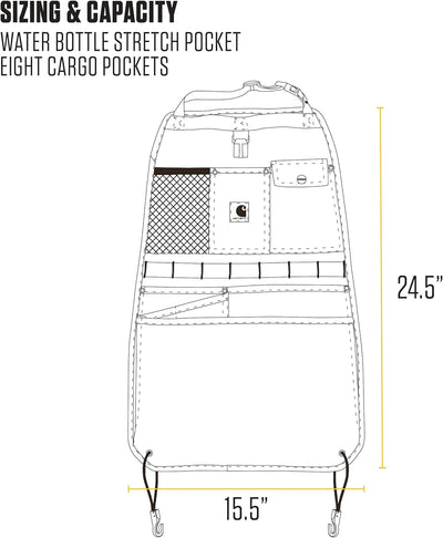 Carhartt Universeller Nylon-Enten-Sitzrücken-Organizer, Kies Universal Nylon Duck Canvas Automotive