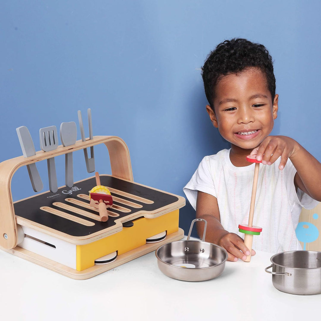 Classic World Spielküche Holz für Kinder ab 3 Jahre | Kinderküche Holz | klein 2 in 1 | Küchenset mi
