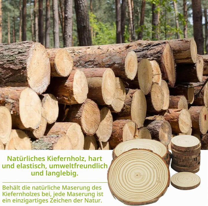 15 Stück Holzscheiben zum Basteln 2 Grössen Baumscheiben Holzplatte Rund Holzscheibe 8mm Dick Bastel