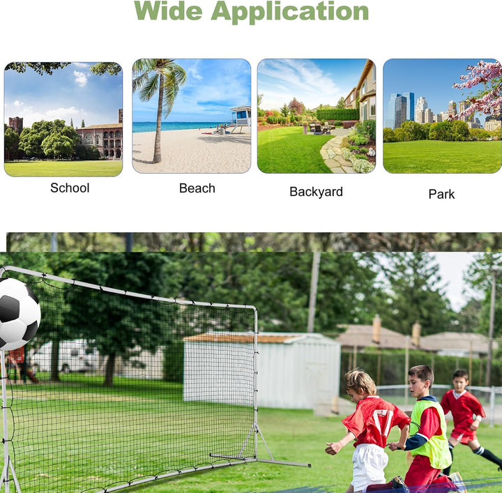LIFEZEAL Fussball-Trainingsnetz, Rückprallnetz mit strapazierfähigem Netz, tragbares Fussballtor mit