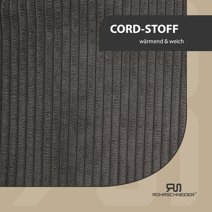 Rohrschneider Katzenbett Cordstoff mit Spielkugelset (Grau, breiter Cordstoff) Grau breiter Cordstof