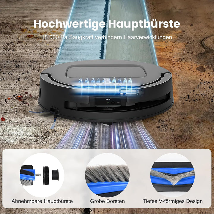 18 Stück Zubehörset für ECOVACS DEEBOT T80 Omni Saugroboter, 1 Gummi-Hauptbürste, 4 Filters, 2 Wisch