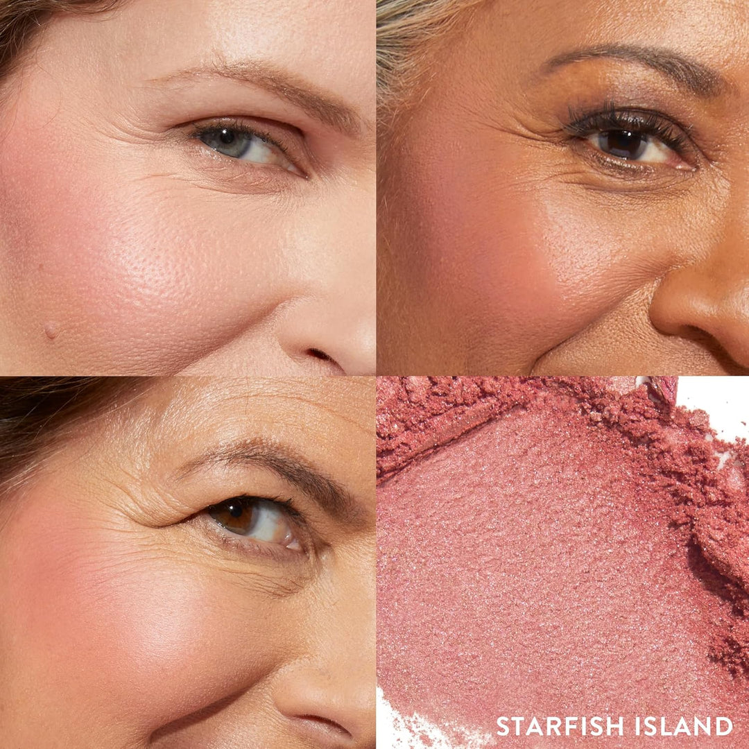 Laura Geller New York Baked Blush-n-Brighten marmoriertes Rouge, Seesterninsel, cremefarben, leicht,