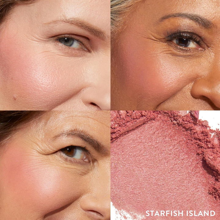 Laura Geller New York Baked Blush-n-Brighten marmoriertes Rouge, Seesterninsel, cremefarben, leicht,