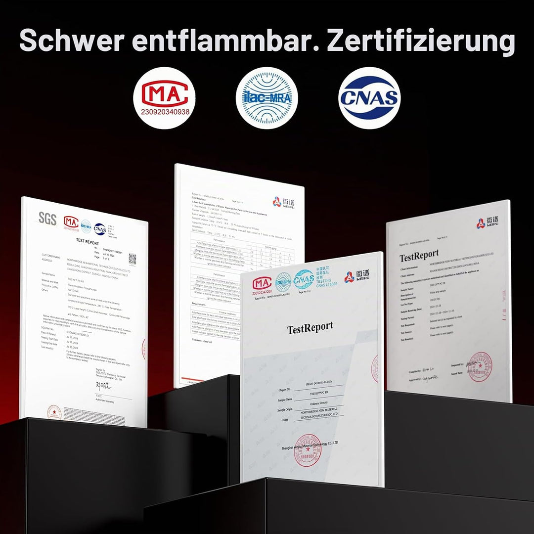 kexcelled PLA FR Flame Retardant Schwarz Filament UL94-V0 Grade Halogen-freies Flammhemmendes 3D Dru