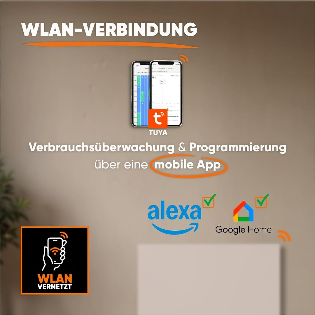 BESTHERM Bestherm ILLO CONNECT Elektrischer Badheizkörper Heizung mit trockener Trägheit, Keramik, 1