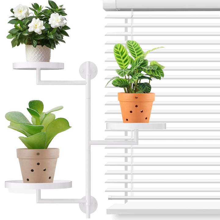 3 Etagen Drehbare Pflanzenregale Fenster Blumenständer Metall, Blumenregal Pflanzenständer Blumentre