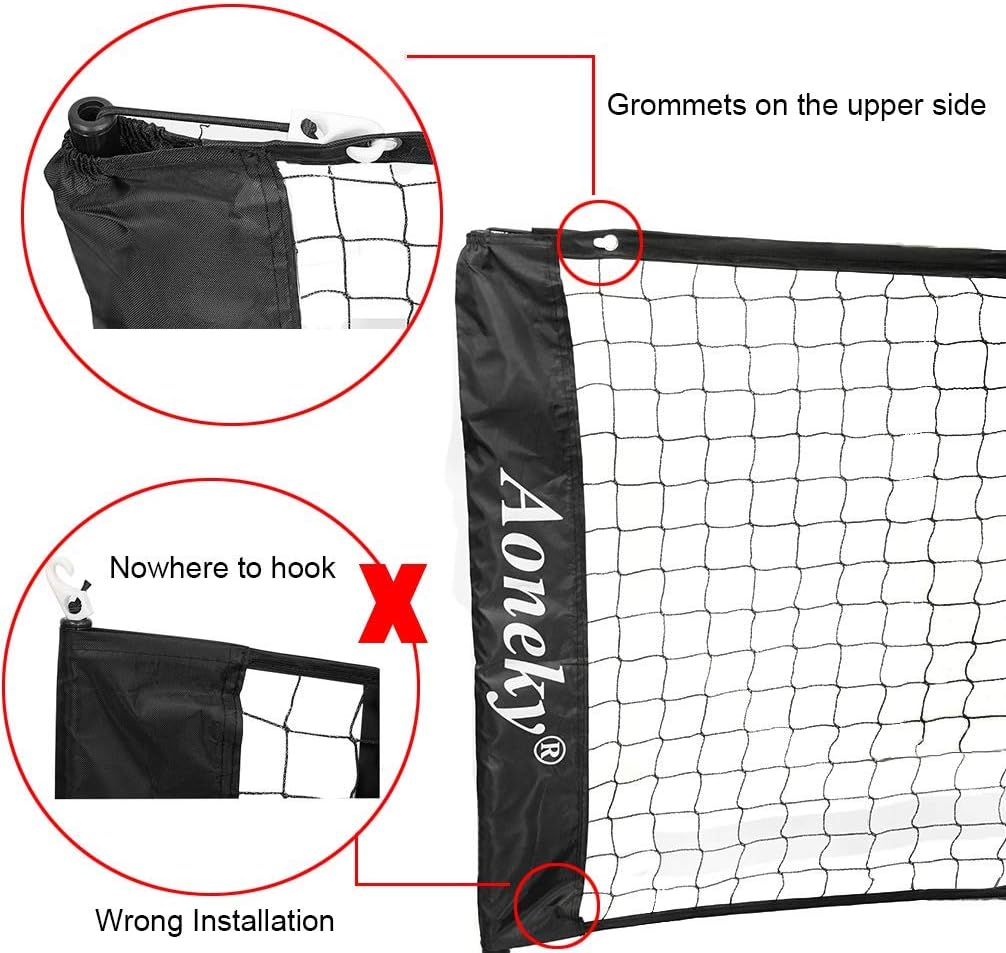 Aoneky Tennis Kit 2M/3M /6M x83cm, Metallrahmenständer und Stark PE-Tennisnetz | Tragbares Picklebal