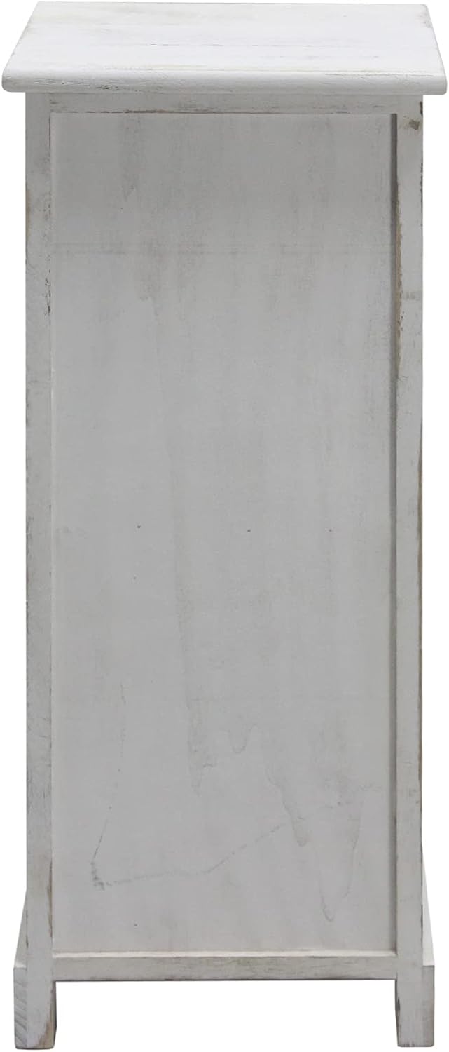 Rebecca Mobili Zusammengebaute Kommode mit Schubfächern, Schmaler Nachttisch MDF Holz, Weiss Grau, 4