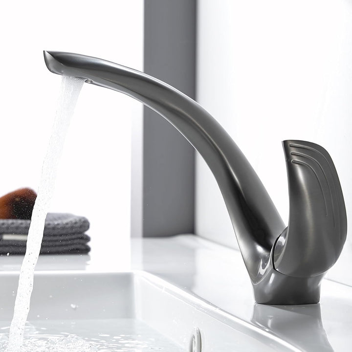 Wasserhahn Bad Grau Waschtischarmatur Armatur Badezimmer Mischbatterie Waschbecken Armaturen, Einheb