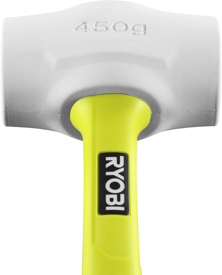 Ryobi RHHM450W Fiberglas-Gummihammer, 450 g, Weiss