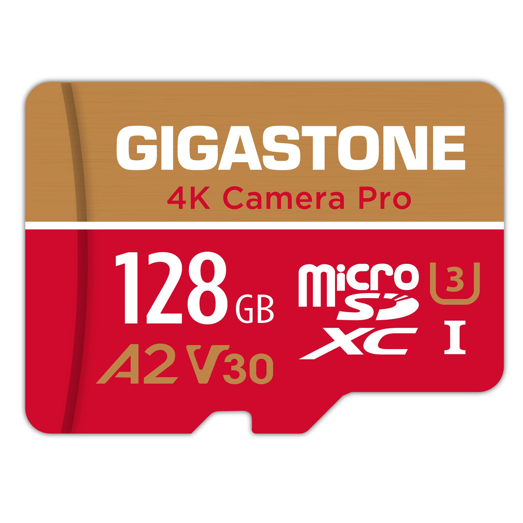 [5 Jahre kostenlose Datenwiederherstellung] GIGASTONE 128GB Micro SD Speicherkarte, 4K Kamera Pro, b