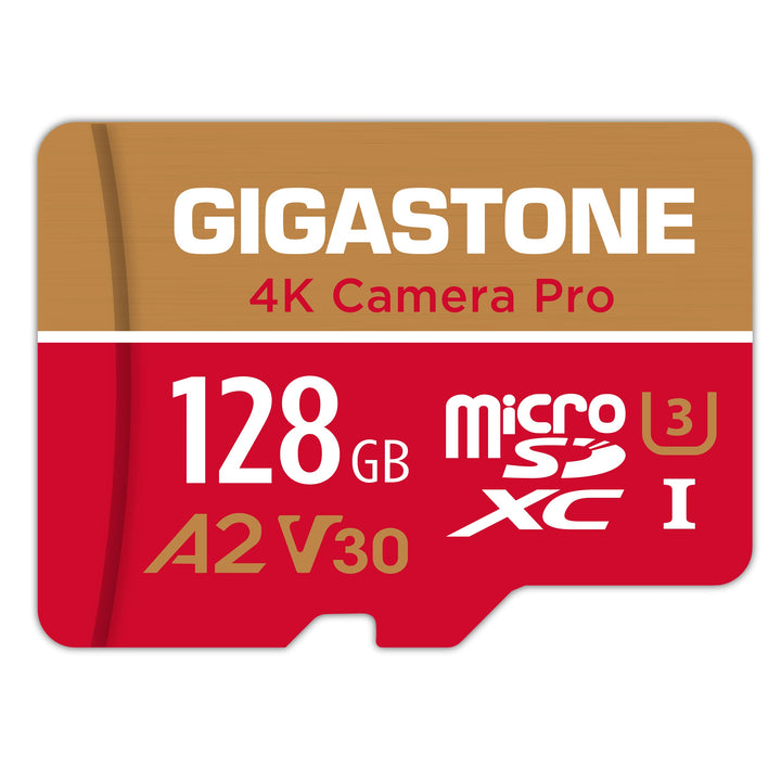 [5 Jahre kostenlose Datenwiederherstellung] GIGASTONE 128GB Micro SD Speicherkarte, 4K Kamera Pro, b