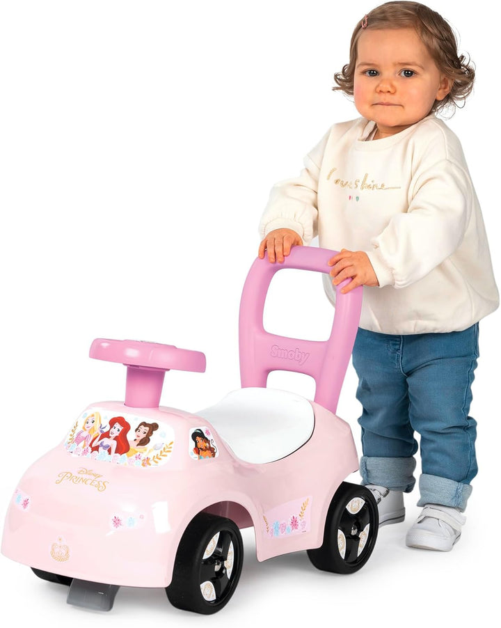 Smoby Disney Princess Rutscher – wendiges Kinderfahrzeug mit Hupenlenkrad – Rückenstütze, Staufach,