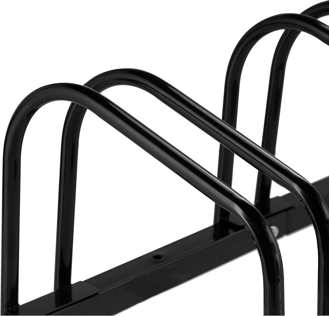 Relaxdays Fahrradständer Boden, für 6 Räder, bis 60 mm Reifenbreite, Metall, Garage, Fahrrad-Aufstel