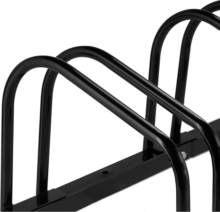 Relaxdays Fahrradständer Boden, für 6 Räder, bis 60 mm Reifenbreite, Metall, Garage, Fahrrad-Aufstel