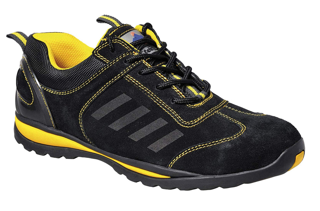 Portwest Steelite Lusum Sicherheits-Trainer S1P HRO, Grösse: 38, Farbe: Schwarz, FW34BKR38 38 EU Gel