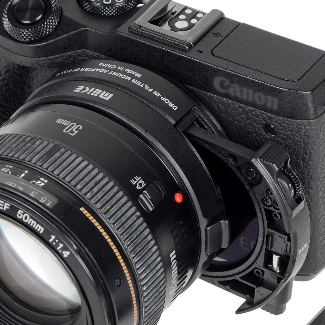MK-EFTM-C Drop-In Aufsteckfilter, Mount-Adapter von Meike für Canon EF auf Canon EOS M, Inkl. variab