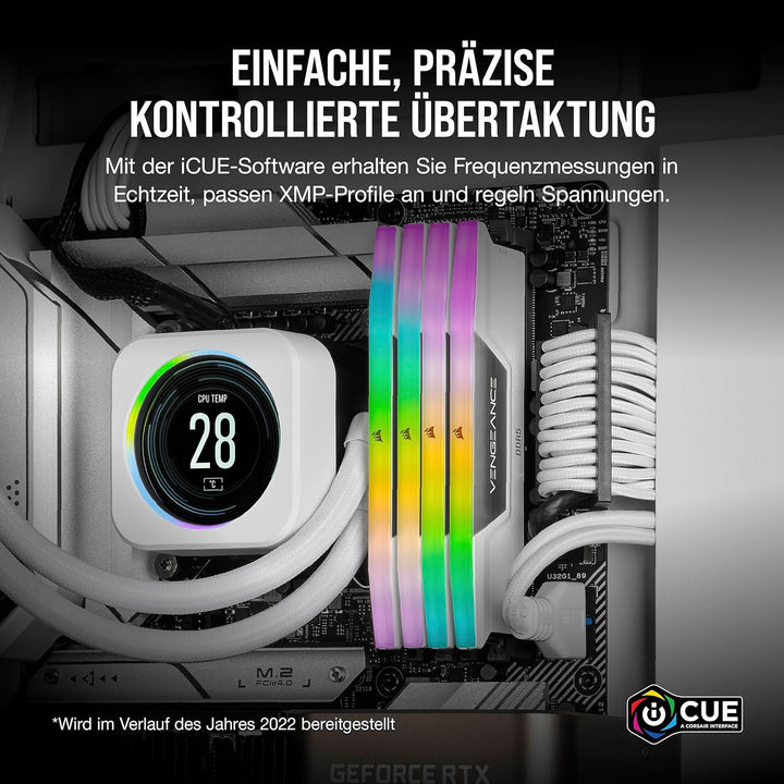 Corsair Vengeance RGB DDR5 RAM 32GB (2x16GB) 6400MHz CL36 Intel XMP iCUE Kompatibel Computer Speiche