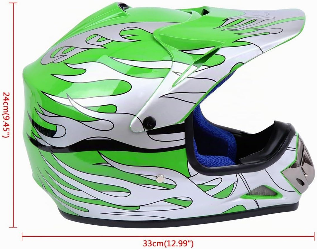 Samger DOT Jugend Kinder Off Road Helm Motocross Helm Dirt Bike ATV Motorradhelm Handschuhe+Brille S