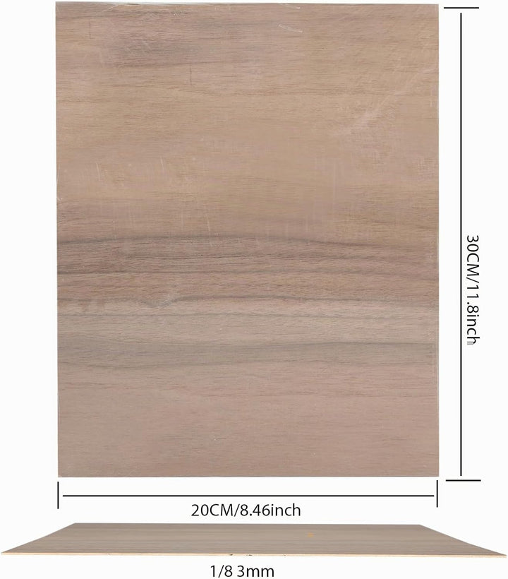 Sperrholzplatte 3mm A4, Lasergravur Rohlinge Holz, 4 Stück Unbehandeltes Holz für Lasergravur, CNC-S