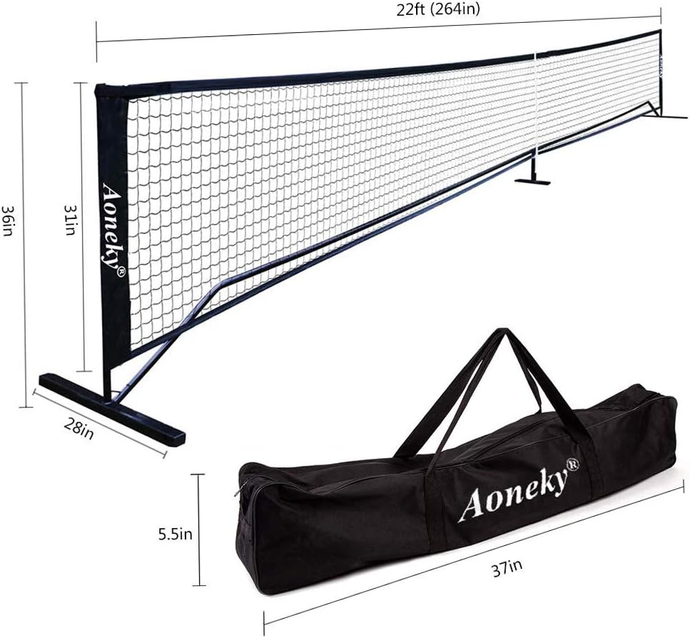 Aoneky Pickleball Tennis Übungsnetz Set 6,7x0,9M - Metallrahmenständer und Starkes PE-Netz - Tragbar