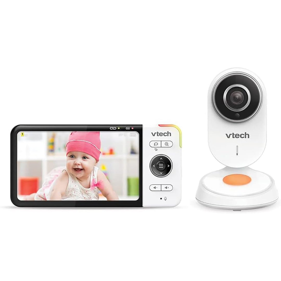 VTech - BM818 – Video-Babyphone Wide View HD – Display 5 Zoll (12,7 cm) Ultra Flach HD – Nachtlicht