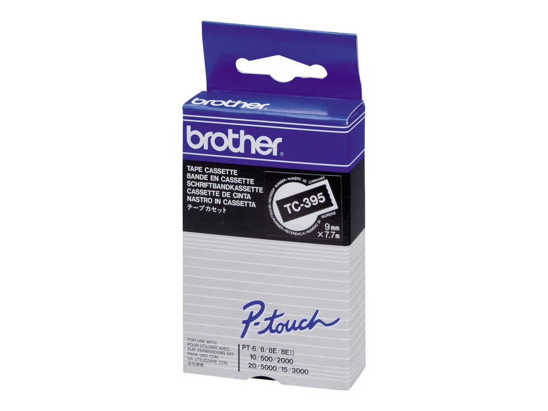 Brother TC395 Schriftbandkassette 9mm 9 mm x 7,7 m, 9 mm x 7,7 m