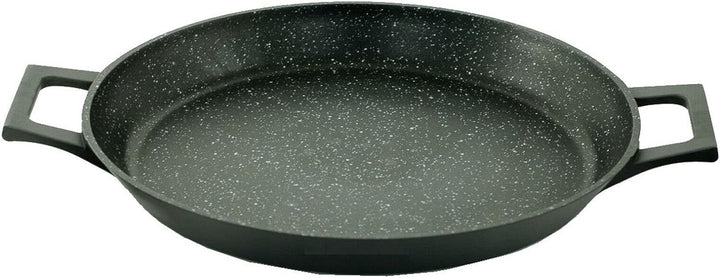 Paella-Pfanne 36cm | Induktion Paellapfanne | Bratpfanne Paella inkl. Handschuhe | Servierpfanne von