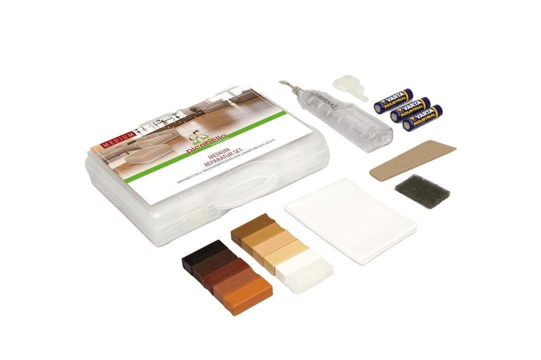 picobello Holz Reparatur Set, Medium - Parkett Laminat Möbel Treppen,