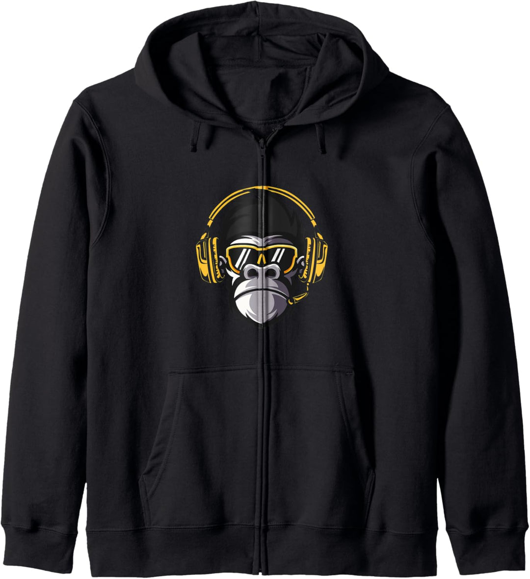 Affe Monkey mit DJ Kopfhörer und Sonnenbrille Kapuzenjacke