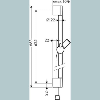 hansgrohe Unica'C Duschstange 0,65m, mit Duschschlauch 1,60m, Chrom, 0,65m