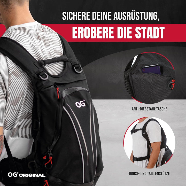 OG Original Roadrunner Motorrad Rucksack Wasserdicht Schwarz Leicht 20l, Motorradhelm-Tasche, Helm-T