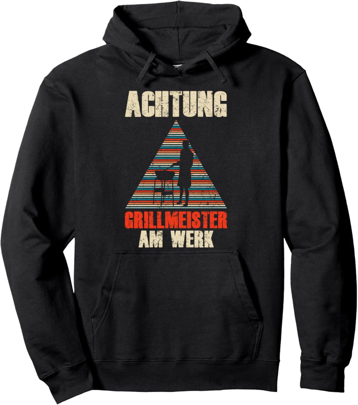 ACHTUNG Grillmeister Am Werk Grillen BBQ Geschenk Pullover Hoodie