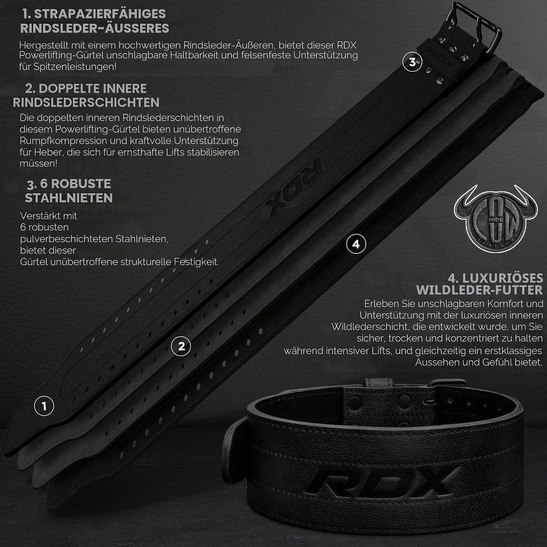 RDX Gewichthebergürtel Leder IPF Konform 13mm & 10mm – USAPL, USPA & IPL Wettbewerb Powerlifting Gür