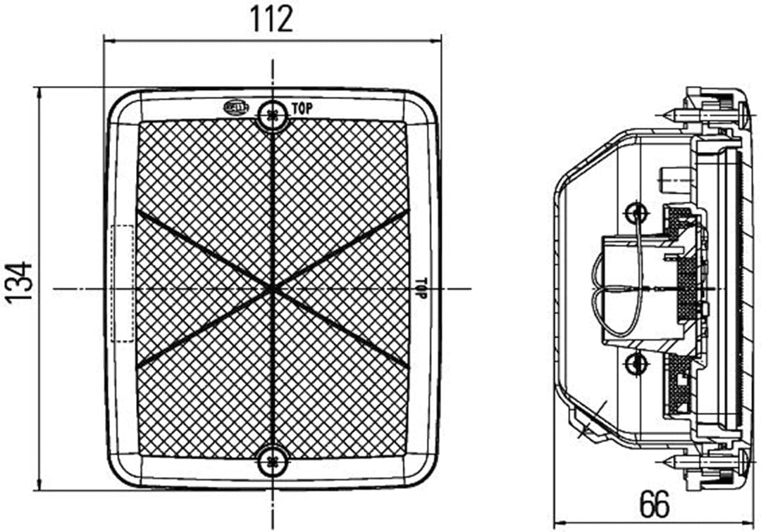 Hella 2BA 013 236-131 Blinkleuchte - LED - 12V - Einbau - Kabel: 100mm 12V ohne Blinkleuchtenausfall