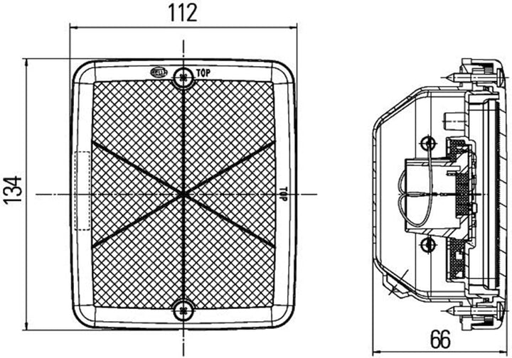 HELLA - Schlussleuchte - LED - 24V - Einbau - Lichtscheibenfarbe: rot - Kabel: 100mm - Stecker: Flac