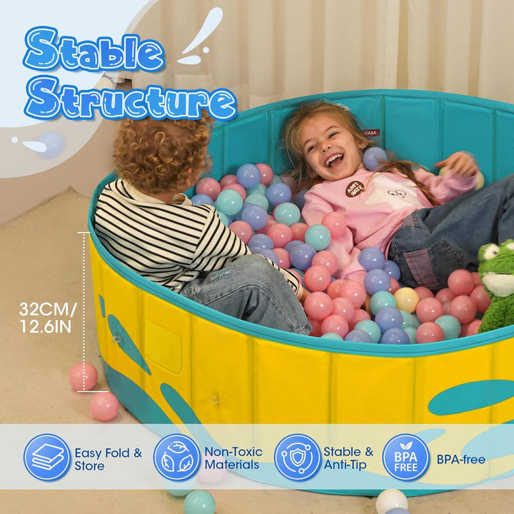 Peradix Planschbecken für Kinder mit Dach,120 cm Baby Planschbecken mit Sonnenschutz – Klappbarer Ki