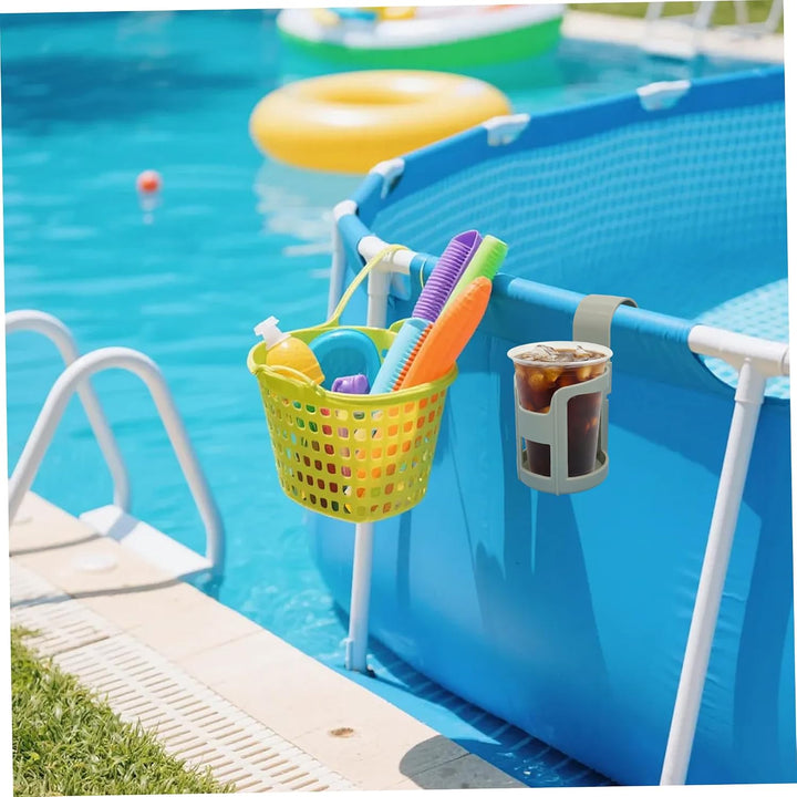 Pool-Getränkehalter, 2er-Pack oberirdische Pool-Getränkehalter mit Haken, Kunststoff- für den Einsat