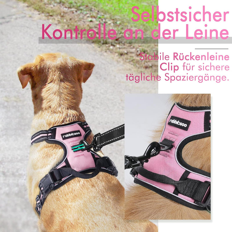 rabbitgoo Hundegeschirr Mittelgrosse Hunde Anti Zug Geschirr Hund mit Kontrolle No Pull Verstellbar