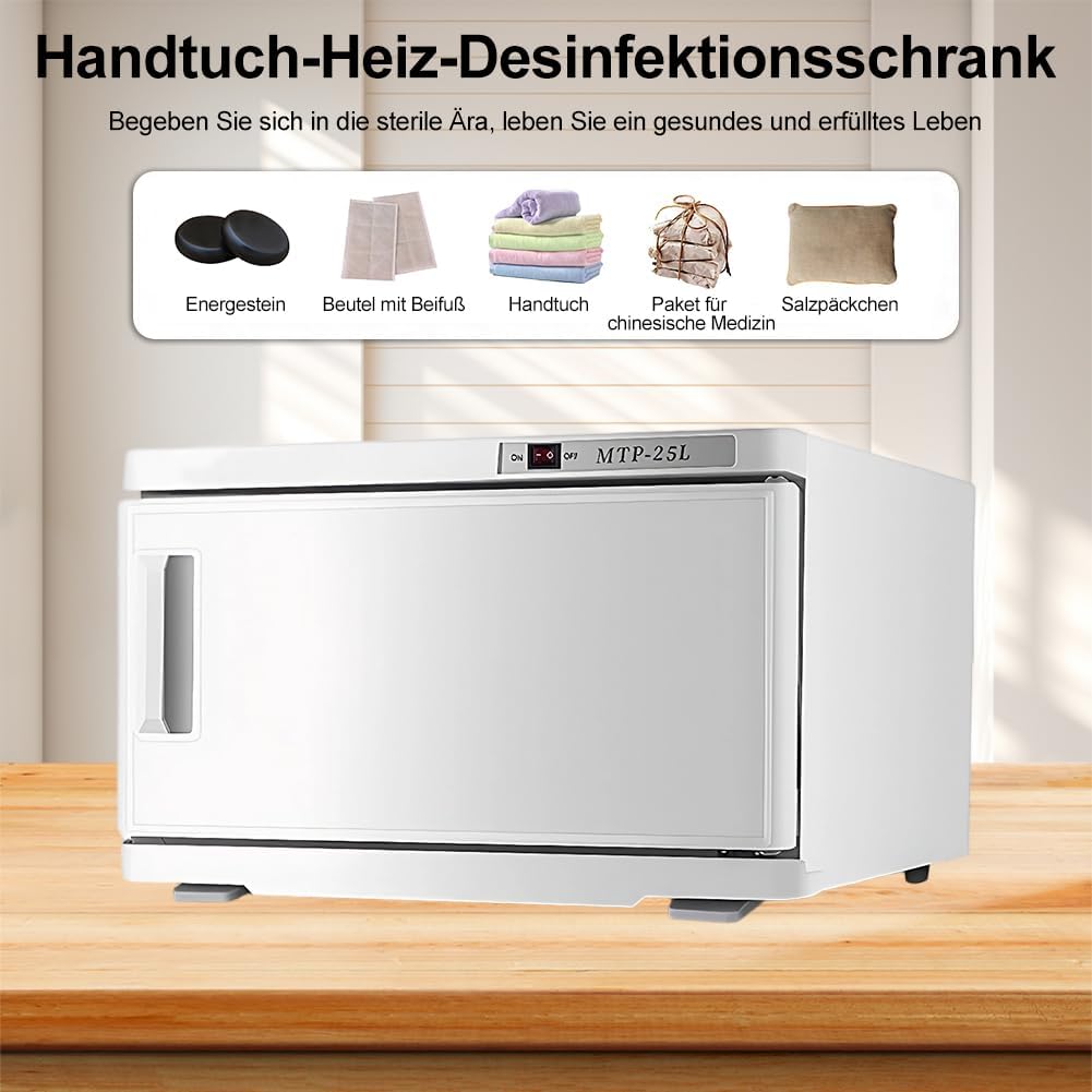 Zertylre 25L Handtuchwärmer Kompressen Towel Handtuch Wärmer,Handtuch Hot Cabinet mit UV-Lampe Platz