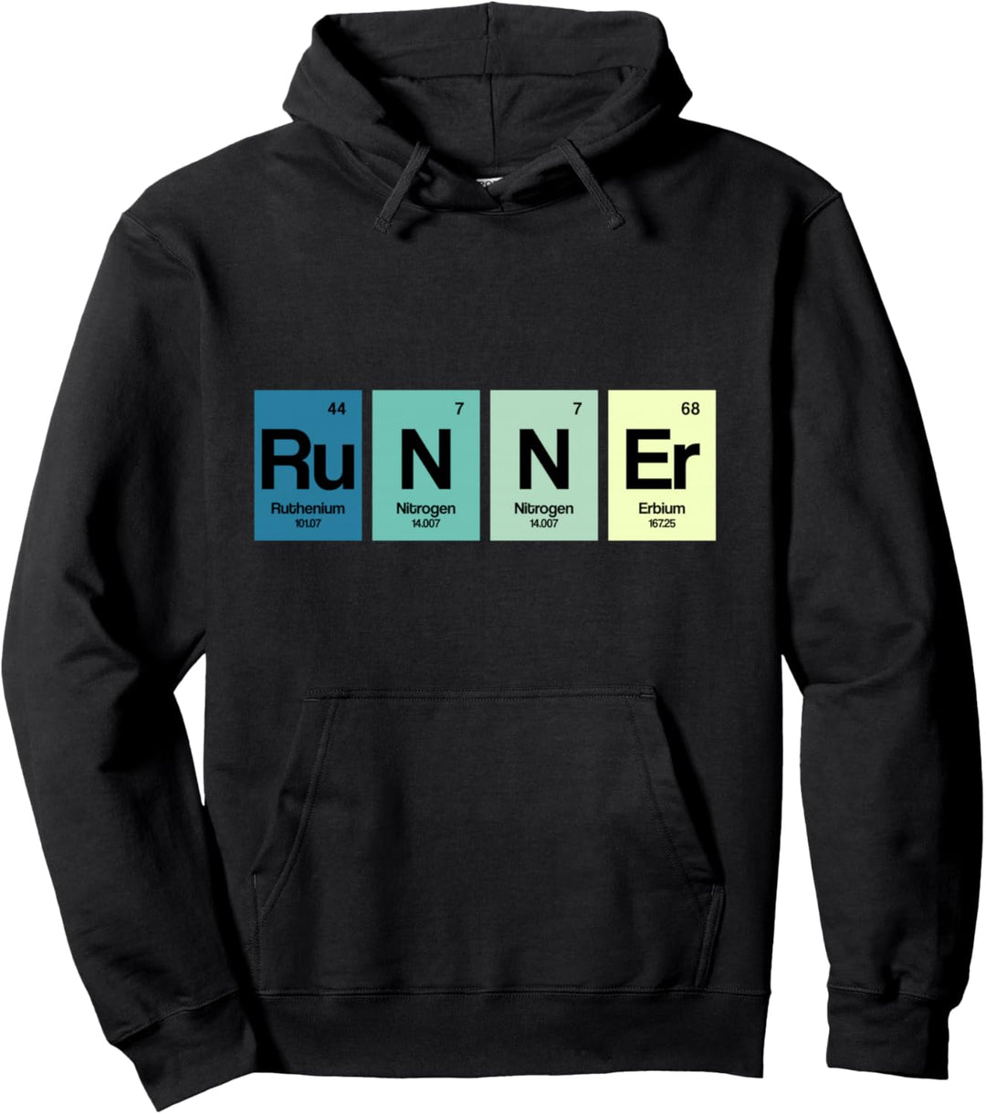Läufer Periodensystem Funy Marathon Läufer Jogger Geschenk Pullover Hoodie