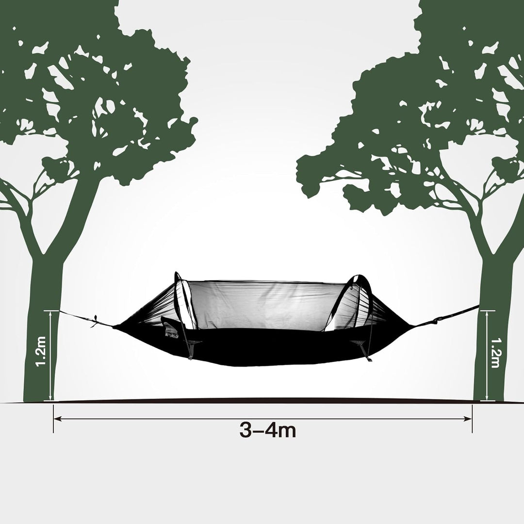 Night Cat Hängematte Zelt mit Moskitonetz wasserdichte Regenfliege Für 1 Person Wandern Camping im G