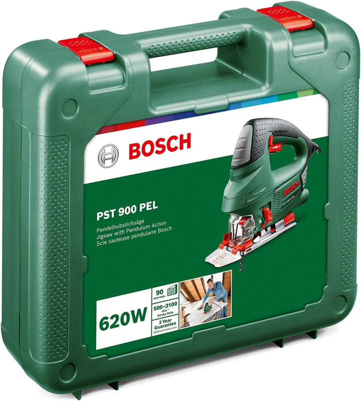 Bosch Home and Garden Stichsäge PST 900 PEL, Grau (620W, Hubzahl bei Leerlauf 500 bis 3100 U/min, in