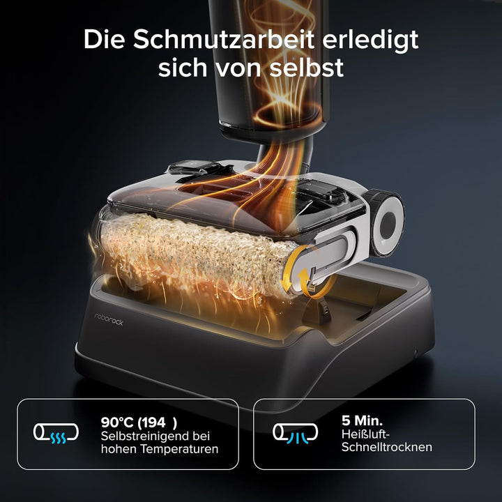 roborock F25 XT Nass Trockensauger, kabelloser Nass-Trocken-Sauger, 20.000 Pa Staubsauger mit Wischf