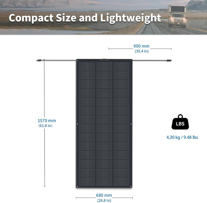 Flexibel Solarpanel 200W 12V Monokristalline Flexible Solarmodul Balkonkraftwerk 200 Watt 12 Volt Of