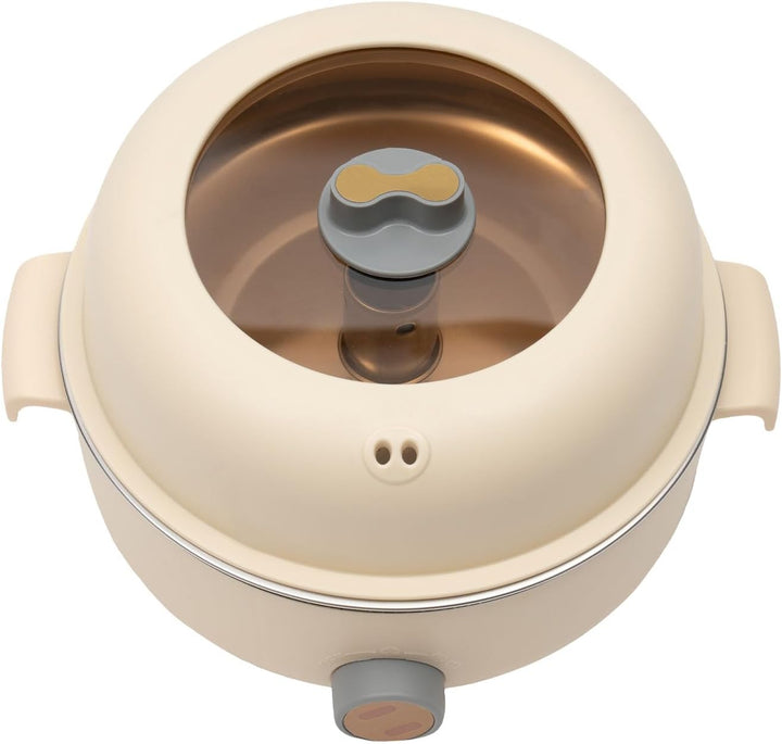 Hot Pot Elektrisch mit Dampfgarer, 1.5L Elektropfanne Dampfgarer Kochtopf Antihaft Mini, Bratpfanne