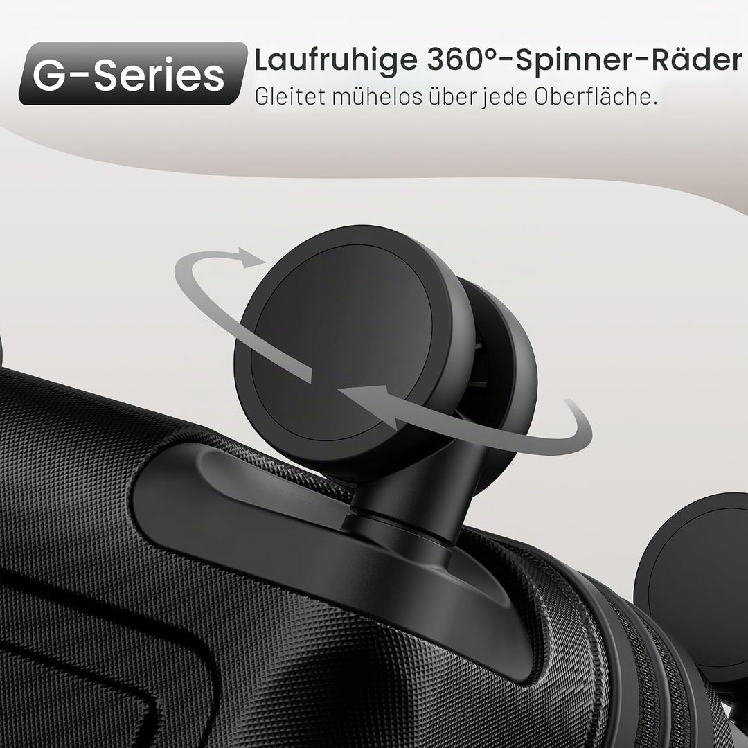 SHOWKOO Kofferset 3 Teilig Hartschale Leicht ABS+PC Erweiterbar Reisekoffer Haltbar Trolley Handgepä